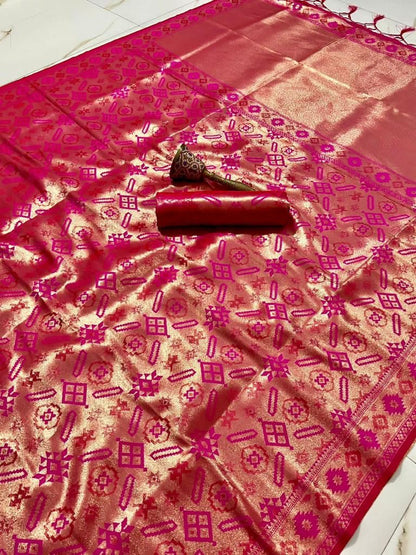 Soft Kanchivaram Paithani Silk Saree With Zari Brocket