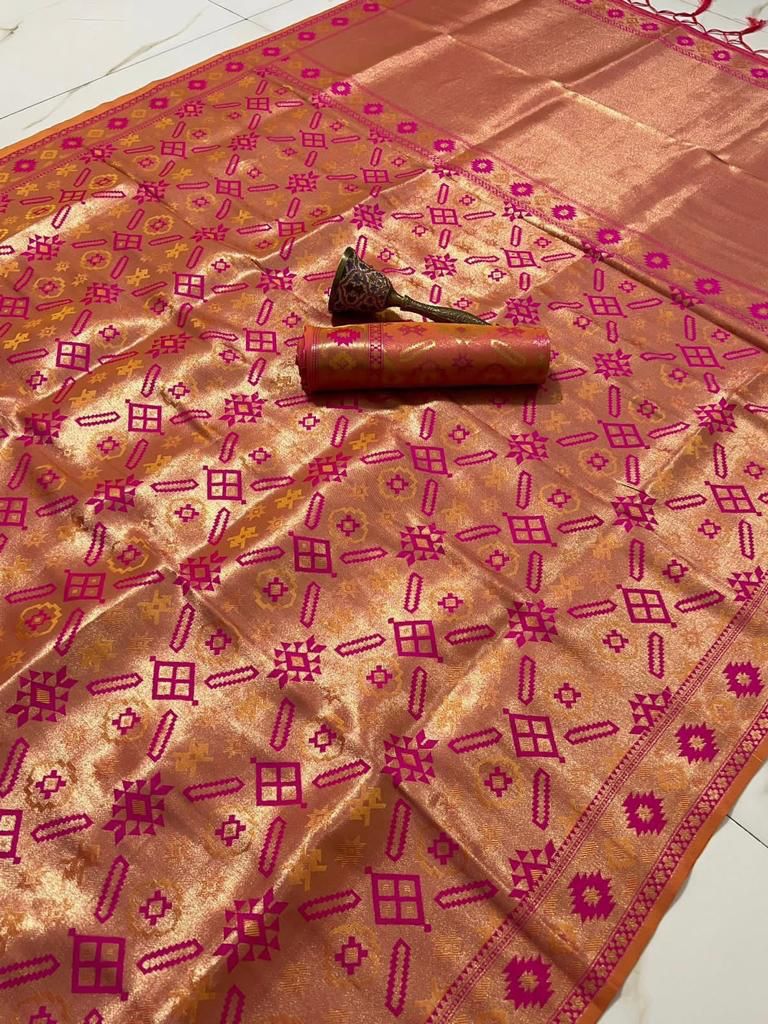 Soft Kanchivaram Paithani Silk Saree With Zari Brocket