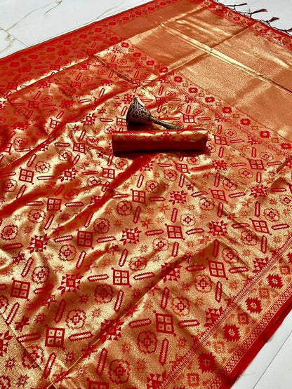 Soft Kanchivaram Paithani Silk Saree With Zari Brocket