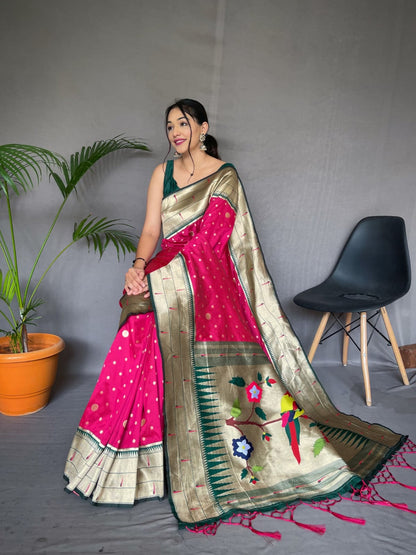 Soft Banarasi Paithani Silk Saree