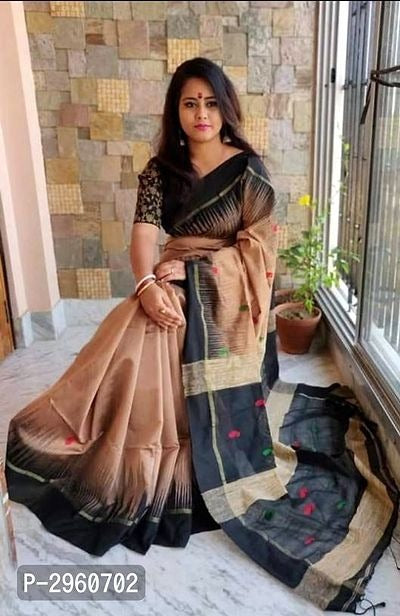 Soft Plain Ikkat Cotton Saree