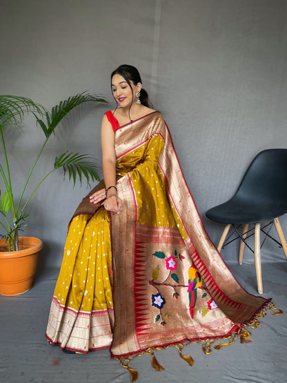 Soft Banarasi Paithani Silk Saree