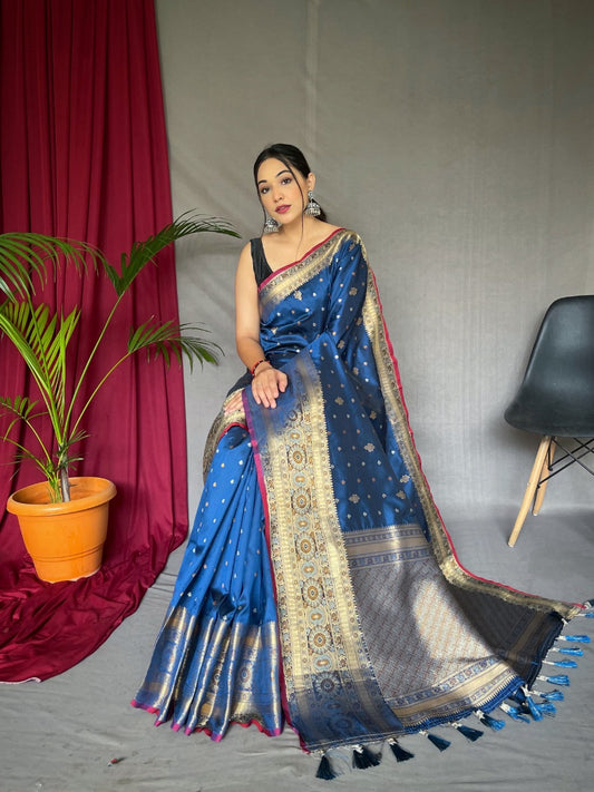 Soft Banarasi Silk Saree With Zari Weaving