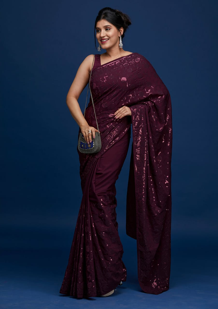 Soft Chinnon Silk Saree