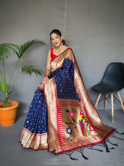 Soft Banarasi Paithani Silk Saree