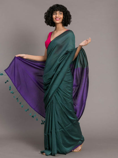 Pure Soft Plain Cotton Saree