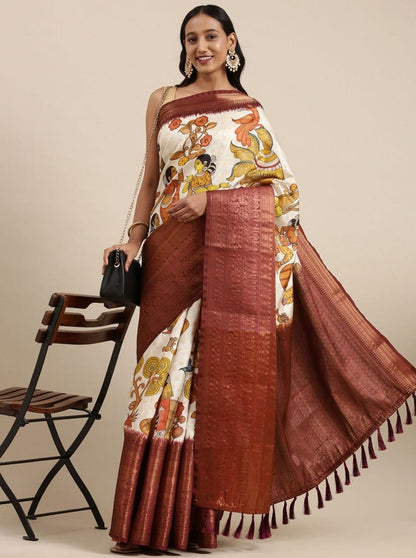 Uppada Blended Kalamkari Silk Saree